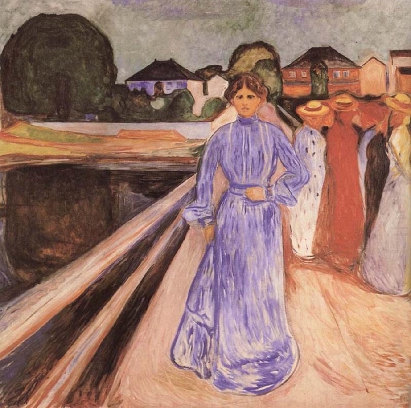 Edvard Munch Gentlewoman on the Bridge china oil painting image